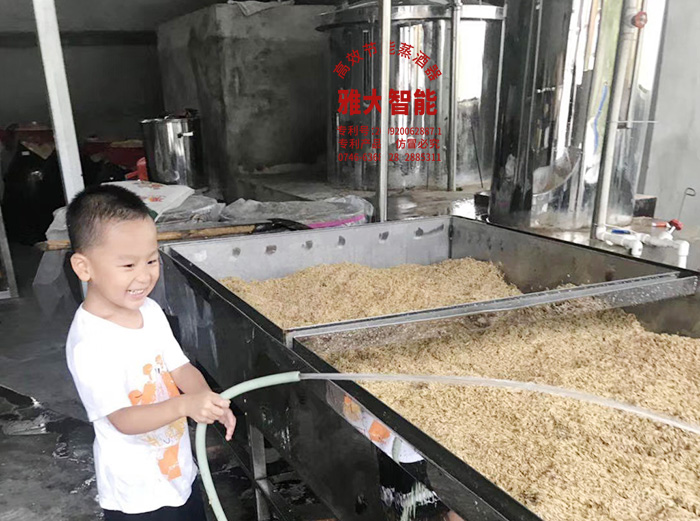教孙子用杏耀酿酒设备做酒，体验传统酿酒文化